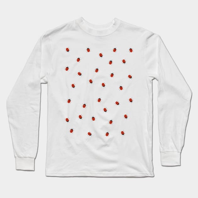 Ladybird Bug pattern cartoon Long Sleeve T-Shirt by nickemporium1